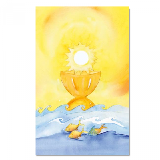 Kommunionbildchen / Heiligenbildchen "Jesus – Sonne, Brot und Leben in herrlich erleuchtendem Design