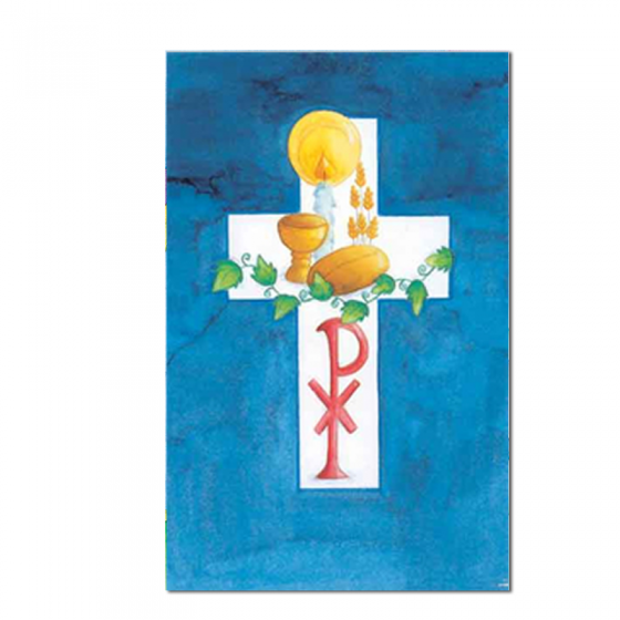 Kommunionbildchen & Heiligenbildchen "Kreuz & Kerze" im festlichen Design