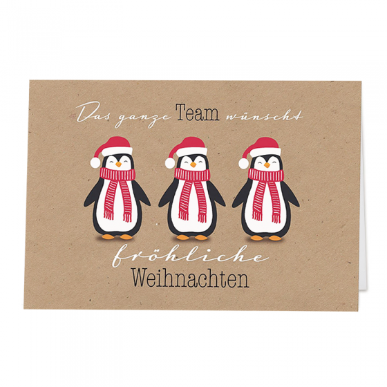 Lustige Weihnachtskaraten "Pinguine" im fröhlichen Design