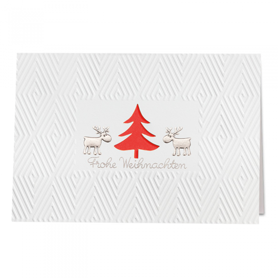 Moderne Weihnachtskarten "Trend" mit edler Silberfolienprägung & farbigen Einlegblatt