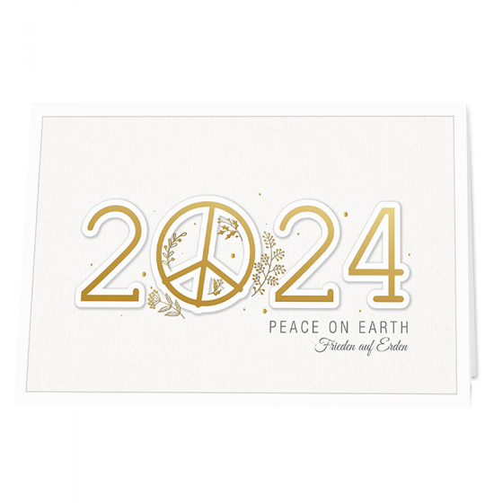 Moderne Neujahrskarten "Peace" im festlichen Design
