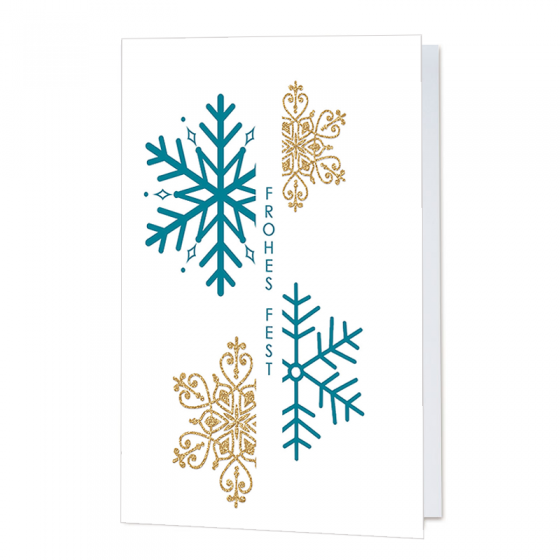 Moderne Weihnachtskarten mit edler Gold- & Türkisfolienprägung