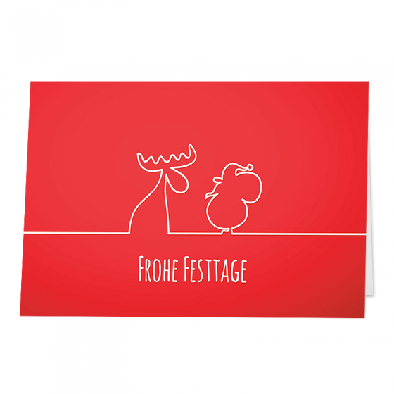 Moderne Weihnachtskarten "Rot" mit edler Silberfolienprägung