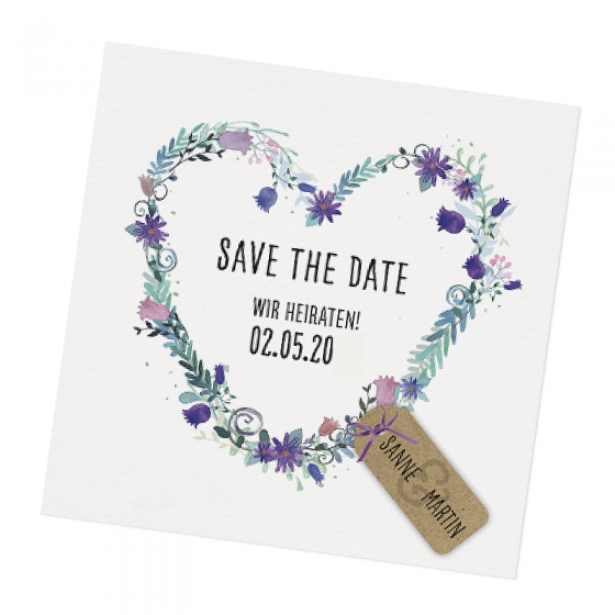 Save the Date Karten "Blütenzauber" im trendigen Design