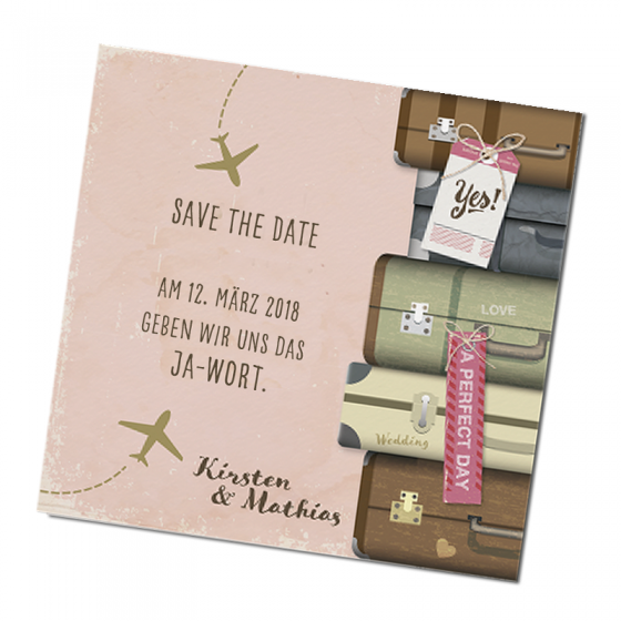 Save the Date Karten "Flitterwochen" im trendigen Design