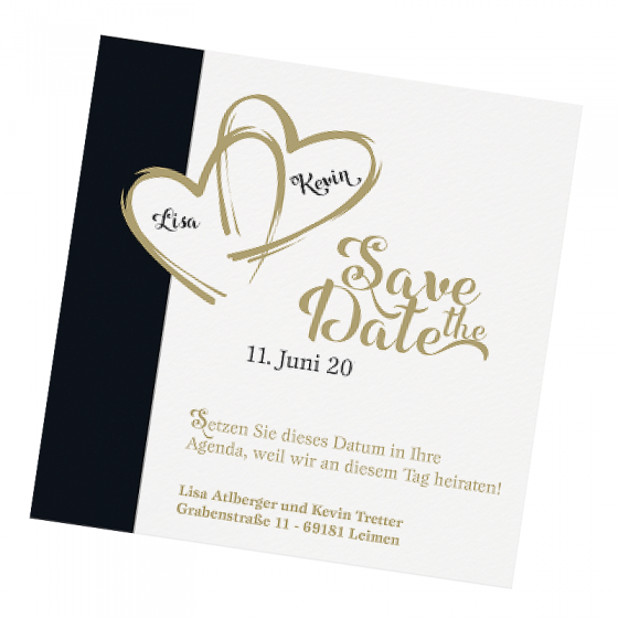 Save the Date Karten "Schwarze Eleganz" im edlen Design