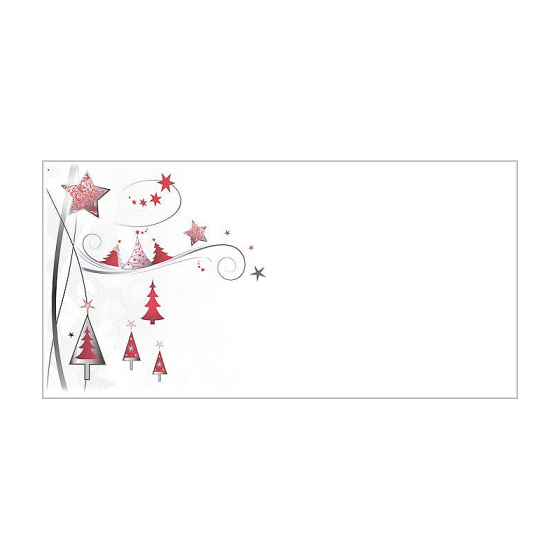 Schmuckkuverts "DIN Lang" im weihnachtlichen, roten Design
