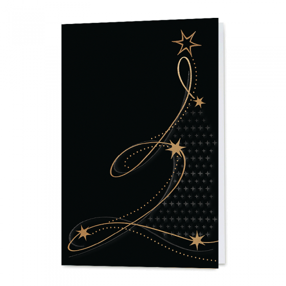 Schwarze Weihnachtskarten mit edler Goldfolienprägung