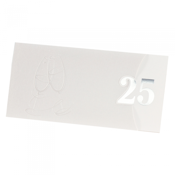 Elegante Einladungskarten "Silberhochzeit" mit edler Silberfolienprägung