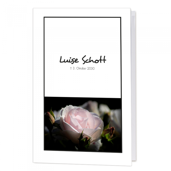 Trauerkarten "Rosenblüte" mit stimmungsvollem Rosenmotiv