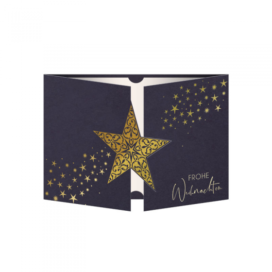 Elegante Weihnachtskarte "Stern" mit edler Goldfolienprägung