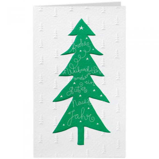 Weihnachtskarten "Grün" mit moderner Prägung