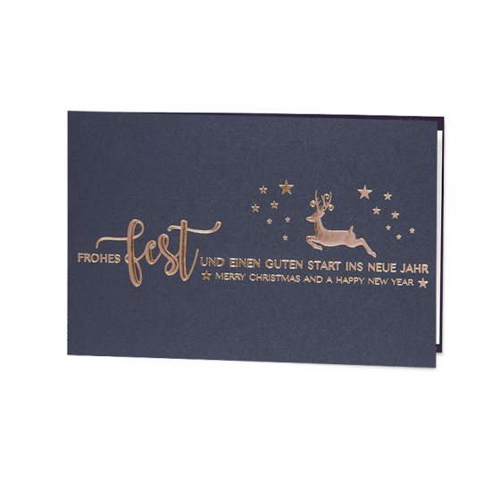 Internationale Weihnachtskarten "Kupfer" mit edler Kupferfolienprägung