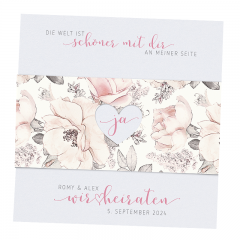 Einladungskarten "Hochzeit & Rosen"