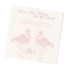 Extravagante Save-the-Date-Karten "Flamingo"
