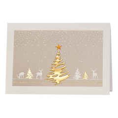 Moderne Weihnachtskarte "Goldener Weihnachtsbaum"