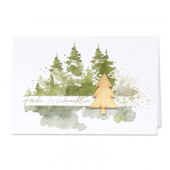 Moderne Weihnachtskarte "Holz-Baum"