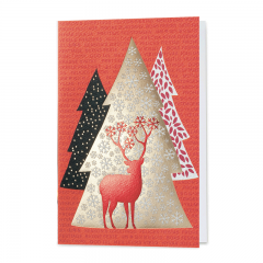 Rote Weihnachtskarten "Hirsch"